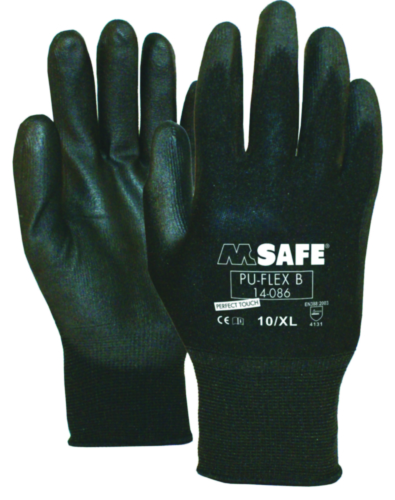 M-SAFE HANDSCHOEN PU-FLEX ZWART, L/9