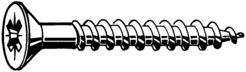 Cross recessed small countersunk head screw for chipboard Steel Zinc plated yellow passivated