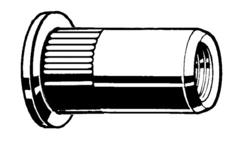 Piulițe nituibile deschise cu cap cilindric și corp rotund randalinat Oțel Zincat