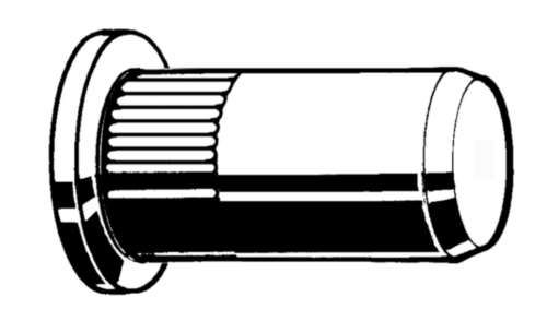 Piuliță nit deschisă cu cap cilindric, corp cilindric Oțel Zincat
