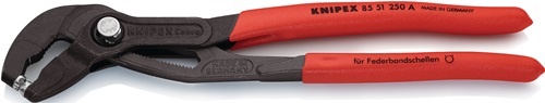 Steel tape clamp pliers overall length 250 mm cap. max. 70 mm 19 settings plasti