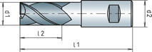 Fabory Čelní fréza krátká N DIN 844 B HSS-ECo8 Blanc 14,0 MM
