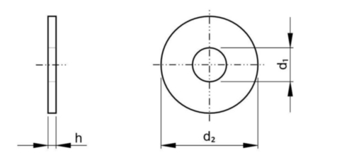 Plochá podložka ≈ 3 x d1 DIN 9021 Oceľ Nelegovaná