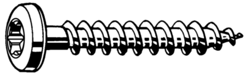 Hexalobular socket raised cheese head screw for chipboard Steel Zinc plated