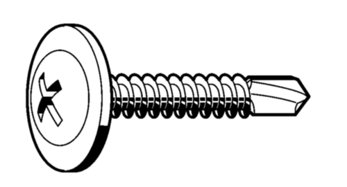 Self drilling cross recessed screw for back panels Steel Zinc plated