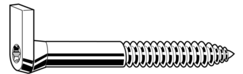 Șuruburi cârlig pătrate non-metric cu locaș hexalobular Oțel Zincat