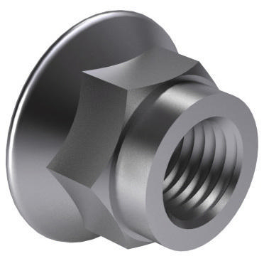 Prevailing torque type hexagon nut with flange with non-metallic insert DIN 6926 Stainless steel A4 70