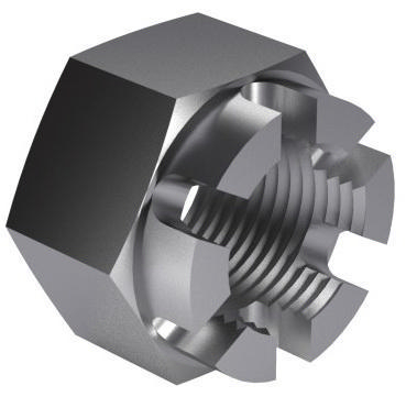Hexagon slotted and castle nut DIN 935-1 Stainless steel A2