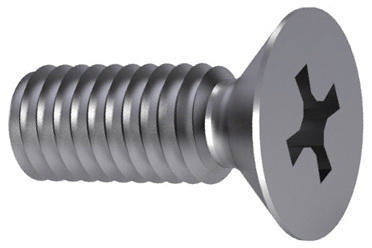 Cross recessed countersunk head screw DIN 965 A-H Steel Zinc plated black passivated 4.8