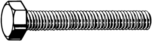 Hexagon head screw DIN 933 Steel Right Dacromet 500 LC Grade A 10.9 M12X40/S=19