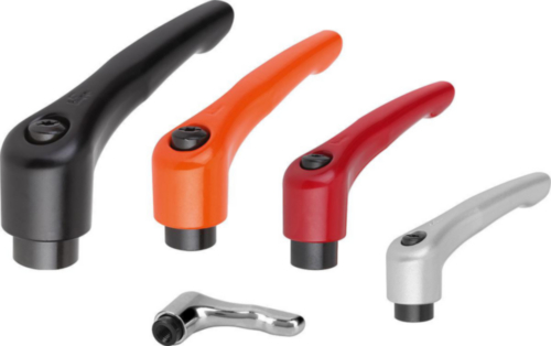 KIPP Clamping levers, internal thread Chrome Die cast zinc/steel 5.8 High gloss chromed/black oxide M5X40