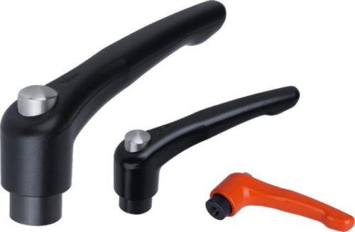 KIPP Clamping levers, internal thread with cap Laranja Zinco fundido / aço 5.8 Revestido de plástico /oxidado preto