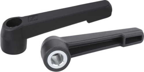 KIPP Clamping levers with locating hole, non-adjustable Black Steel 5.8/plastic Zinc plated