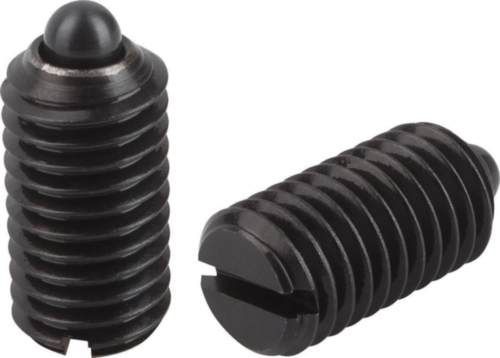 Spring plungers with slot and thrust pin, light spring force Steel 5.8 Black oxide M8