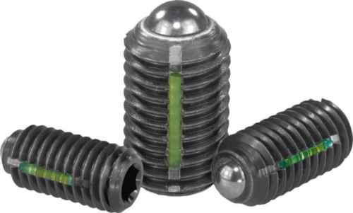 Spring plungers with hexagon socket and ball, LONG-LOK secured standard spring force Steel 5.8 Black oxide M16
