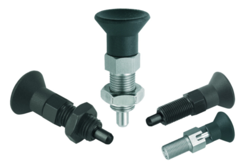 Indexing plungers with extended pin, non-lockout type, without locknut