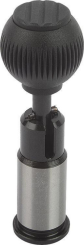 KIPP Precision indexing plungers with cylindrical pin, lockable Otel, maner bila termoplastic negru/gri