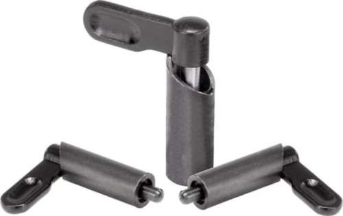 KIPP Cam-action indexing plungers Weldable steel 1.0403/5.8, hardened pin, grip coated Black oxide