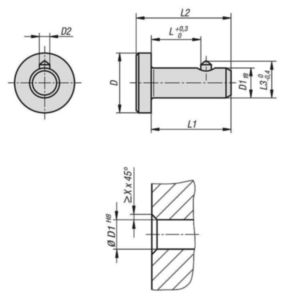 KIPP Locking pins with axial lock Acél Horganyzott