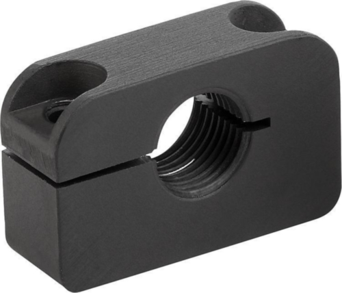 KIPP Mounting brackets, with mounting hole perpendicular to thread Schwarz Aluminium 3.2163