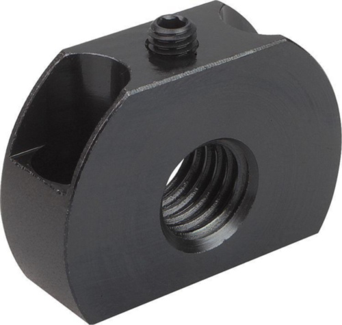 KIPP Mounting brackets, with mounting hole perpendicular to thread Filet metric fin Otel Oxid negru M16X1,50