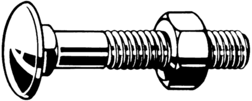 Carriage bolt with hexagon nut DIN 603/555 Steel Zinc plated 4.8