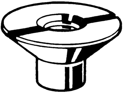 Slotted countersunk nut Free-cutting steel Zinc plated M8