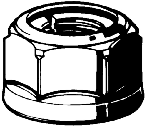 Prevailing torque type hexagon nut all metal Steel Zinc plated yellow passivated 6 M12