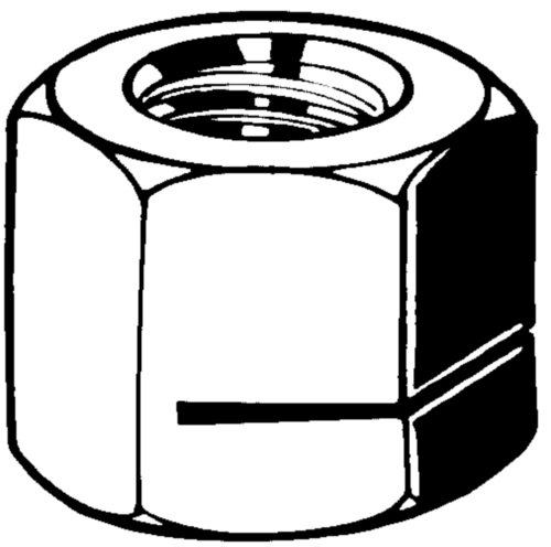 Prevailing torque type hexagon nut, all metal H130-ESN Steel Zinc plated