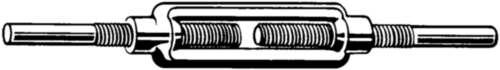 Turnbuckle with 2 welding studs DIN 1480 Steel S235JR Zinc plated