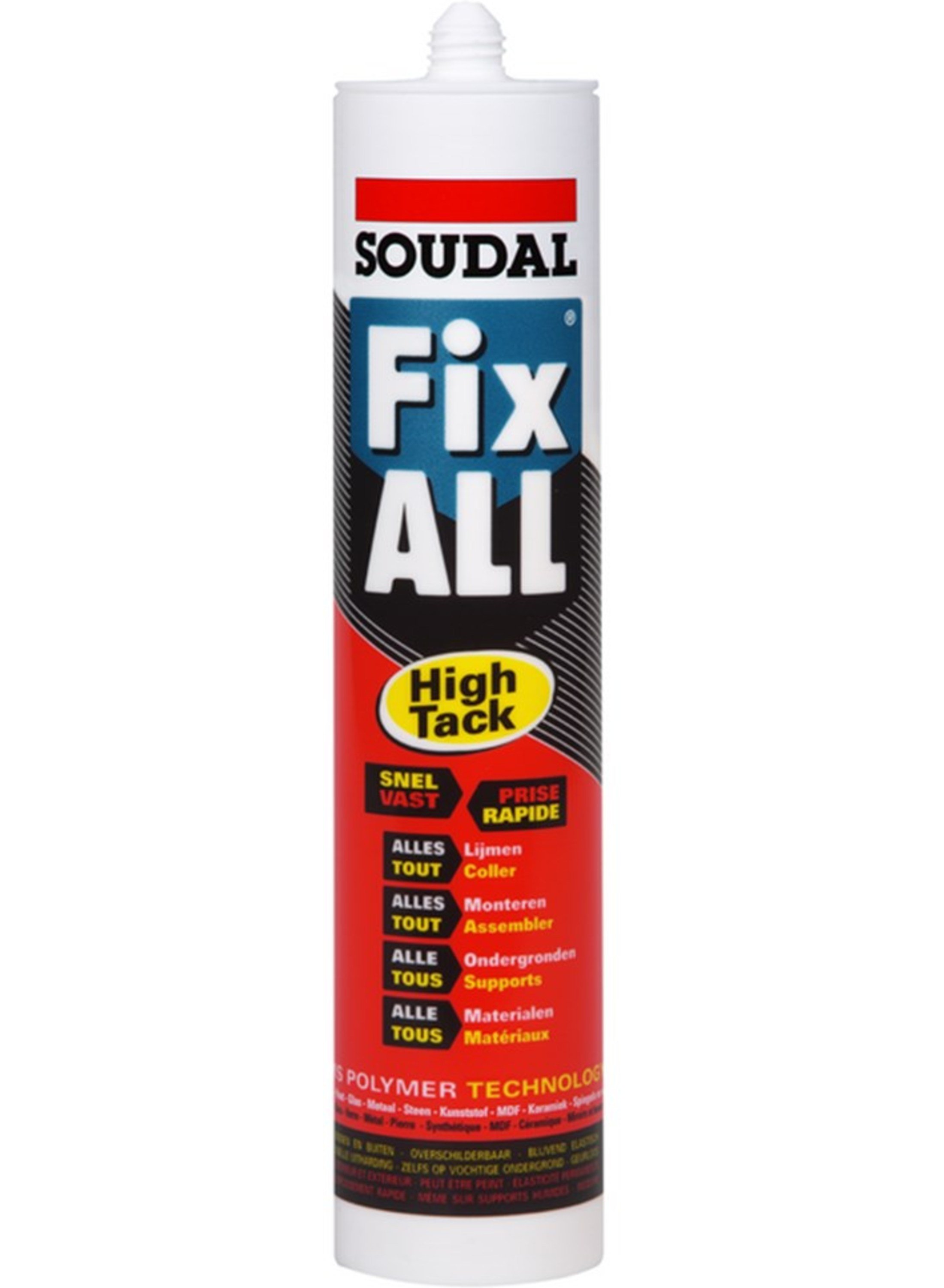 SOUDAL	FIX - ALL "HIGH-TACK"  Dunne tuit kokers grijs 290 ml