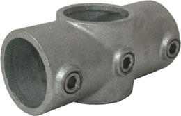 Cross 2 socket 90° 2-way type 119 Cast iron Hot dip galvanized D-48,3mm