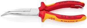 Needle-nose pliers length 200 mm shape 2 40 deg angled VDE multi-component handl