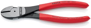 Power side cutter length 180 mm polished shape 0 plastic-coated KNIPEX