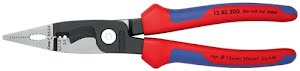 Electric installation pliers length 200 mm polished multi-component handles with