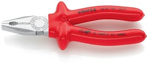 Universal pliers length 180 mm dip-insulated chrome-plated VDE KNIPEX
