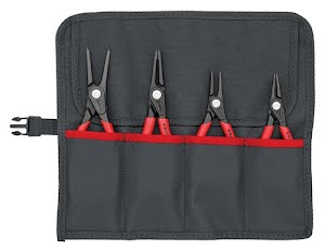 Precision circlip pliers set 4-part in roll-up pouch 12-60 mm KNIPEX