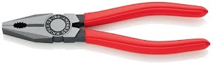 Pince universelle longueur 180 mm poli revêt. en plastique KNIPEX