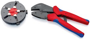 Crimping pliers MultiCrimp® length 250 mm 3 interchangeable inserts KNIPEX