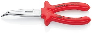 Needle-nose pliers length 200 mm shape 2 40 deg angled VDE dip-insulated KNIPEX