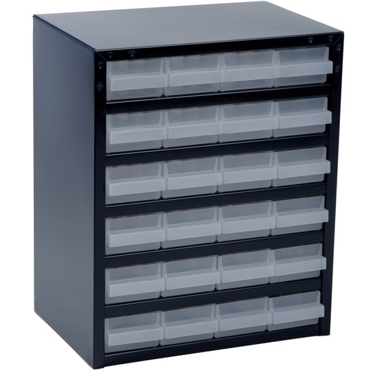 Small parts storage unit W357xD255xH435 mm galvanised sheet steel, 24 drawers po