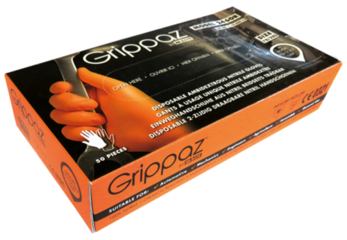 OXXA Premium 50PC GANTS GRIPPAZ 246OR ORAN FLUO