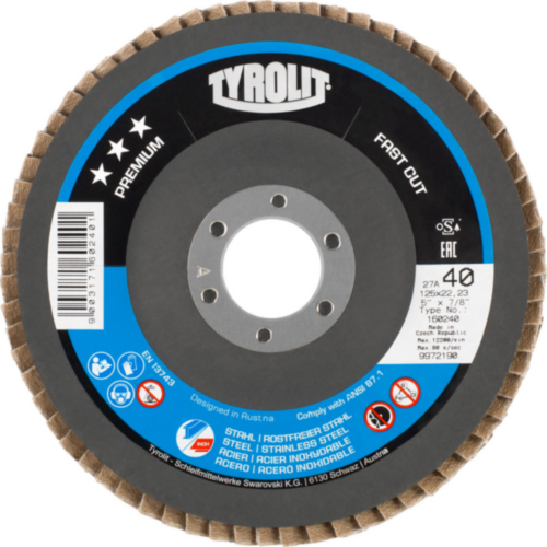Tyrolit Flap disc 160240 125X22,2 ZA40-B K 40