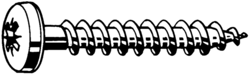 Cross recessed raised cheese head screw for chipboard Pozidriv Steel Zinc plated 4,5X45MM