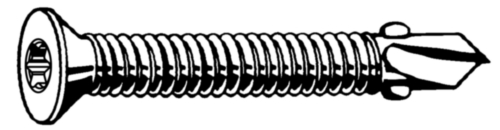 Self-drilling countersunk screw with wings Torx® UNC Steel Zinc plated