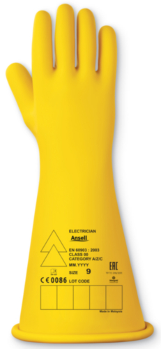 ANSE GLOVE ELECTRO E015Y 500V S9 YELLOW