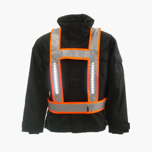 Light-Vest High visibility LED light vest Basic flame retardant RWS H-shape Fluorescent orange S/XL