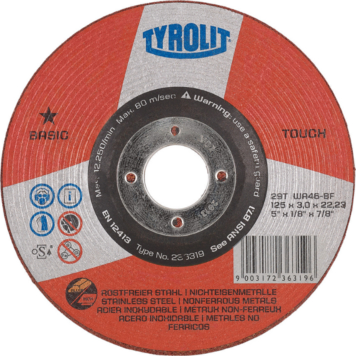 Tyrolit Disque de meulage 236319 125X3X22,2