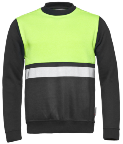 Santino High visibility sweater Helsinki Fluorescent yellow/Grey 5XL