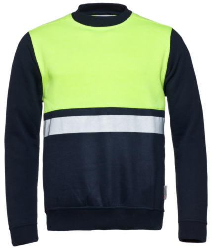 Santino High visibility sweater Helsinki Fluorescent yellow/ Blue XL